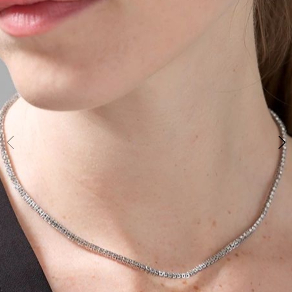 WHBM Goldtone Accent Crystal Tennis Necklace